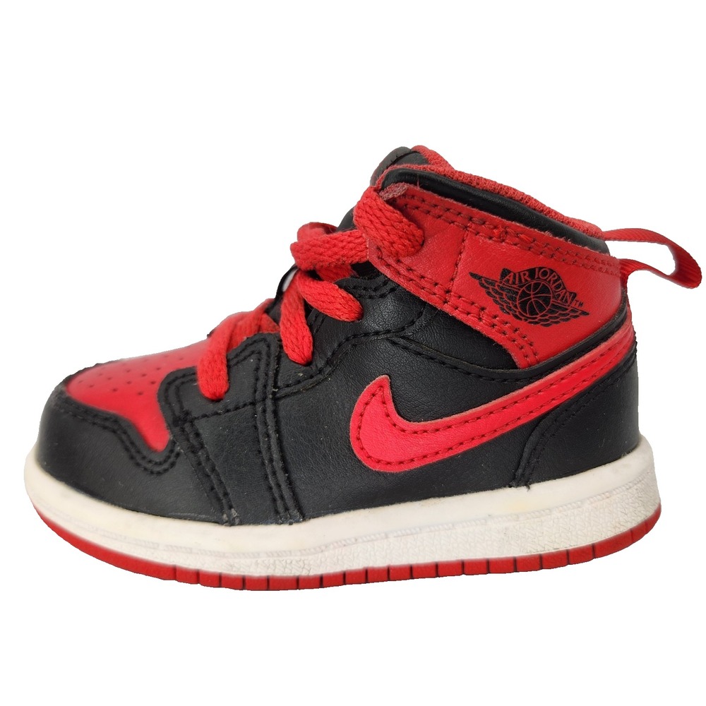 Nike Air Jordan 1 Mid Alternate Bred Boys 5C Red DQ8425-060